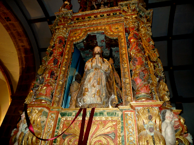 Igrexa de Santa Cruz de Baldomar. Oración no horto , nun lateral do retablo maior