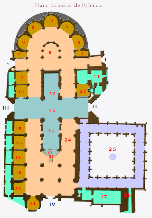 Plano da Catedral de Palencia